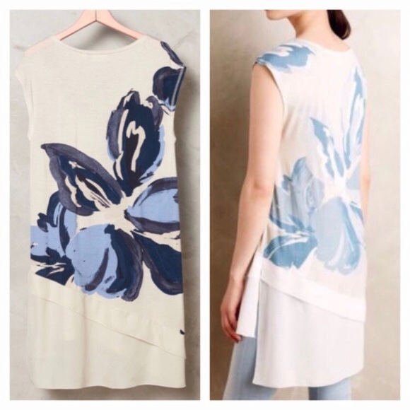 ANTHROPOLOGIE DELETTA GAELLE ABSTRACT FLORAL TOP - Picture 8 of 8